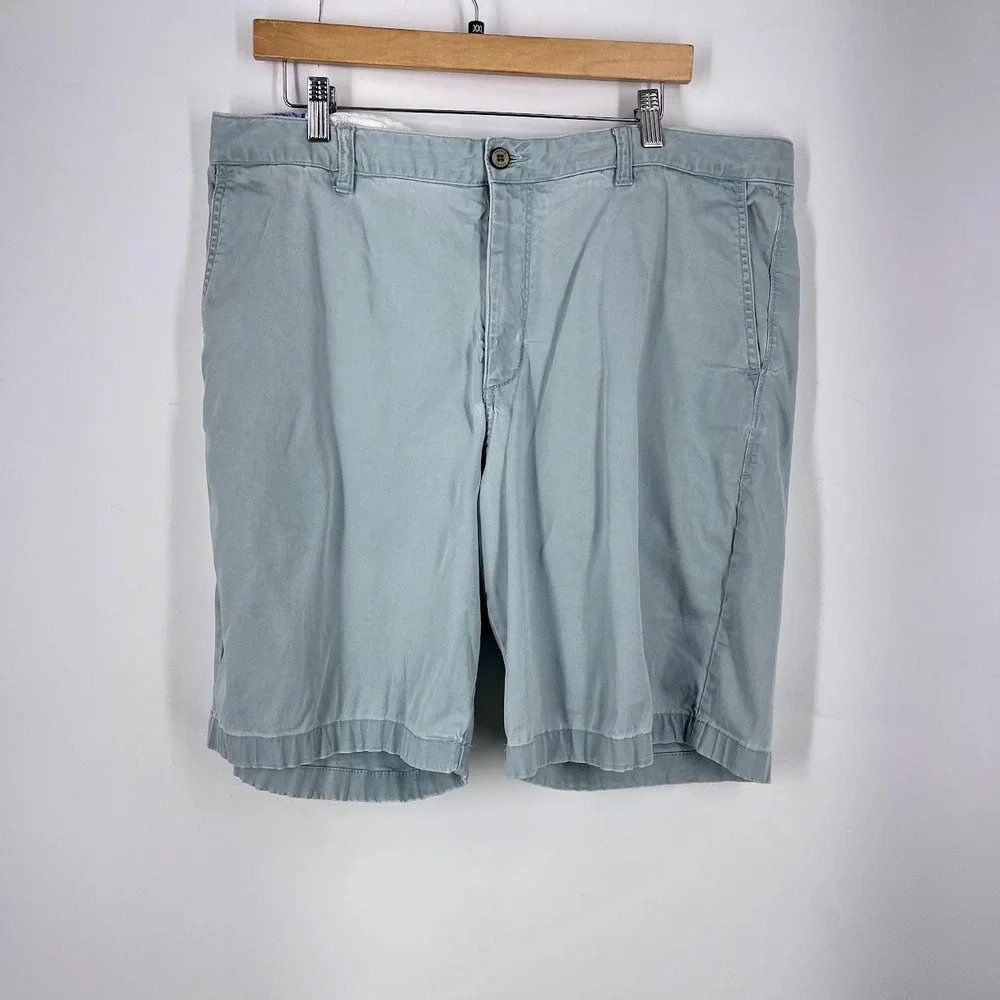 Tommy Bahama Boracay Mens 38 Shorts Blue Grey Cotton Tencel Blend Flat Front